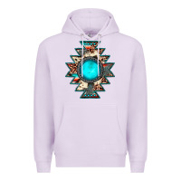 Lilac aztec leopard turquoise gemstone Premium Hoodie - JahusDesignShop