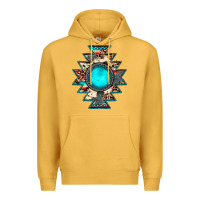 Mustard aztec leopard turquoise gemstone Premium Hoodie - JahusDesignShop