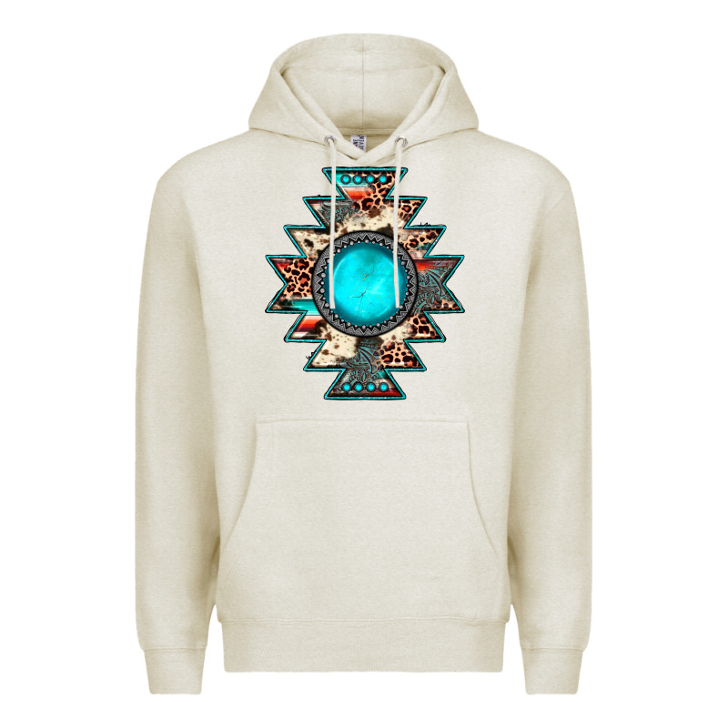 Aztec Leopard Turquoise Gemstone Premium Hoodie by JahusDesignShop | Teevron
