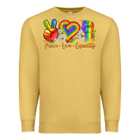 Antique Gold peace love equality Premium Sweatshirt - texasbilliewilder