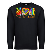 Black peace love equality Premium Sweatshirt - texasbilliewilder