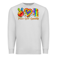 Dove Grey peace love equality Premium Sweatshirt - texasbilliewilder
