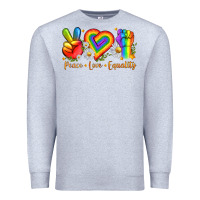 Heather Grey peace love equality Premium Sweatshirt - texasbilliewilder