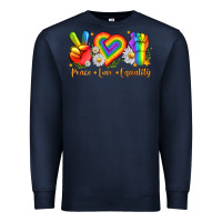 Navy peace love equality Premium Sweatshirt - texasbilliewilder