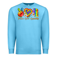 Ocean Blue peace love equality Premium Sweatshirt - texasbilliewilder