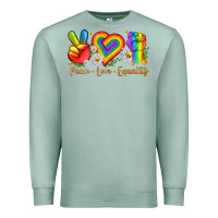 Seafoam peace love equality Premium Sweatshirt - texasbilliewilder