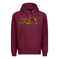 Burgundy christmas with christmas cross libbey glass Premium Hoodie - BundleAndBundleShop