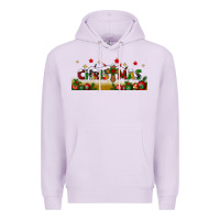 Lilac christmas with christmas cross libbey glass Premium Hoodie - BundleAndBundleShop