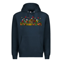 Navy christmas with christmas cross libbey glass Premium Hoodie - BundleAndBundleShop