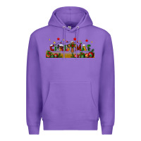 Purple christmas with christmas cross libbey glass Premium Hoodie - BundleAndBundleShop