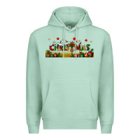 Seafoam christmas with christmas cross libbey glass Premium Hoodie - BundleAndBundleShop