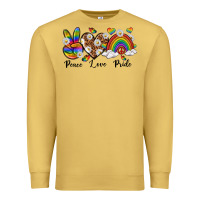 Antique Gold peace love pride Premium Sweatshirt - texasbilliewilder