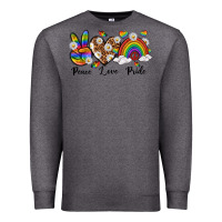 Charcoal Heather peace love pride Premium Sweatshirt - texasbilliewilder