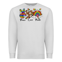 Dove Grey peace love pride Premium Sweatshirt - texasbilliewilder