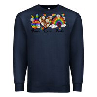 Navy peace love pride Premium Sweatshirt - texasbilliewilder