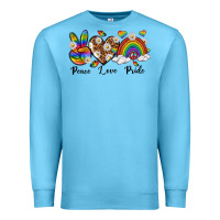 Ocean Blue peace love pride Premium Sweatshirt - texasbilliewilder