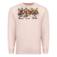Pale Pink peace love pride Premium Sweatshirt - texasbilliewilder