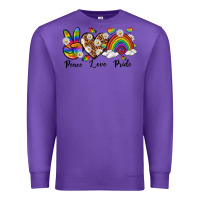 Purple peace love pride Premium Sweatshirt - texasbilliewilder