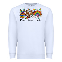 White peace love pride Premium Sweatshirt - texasbilliewilder