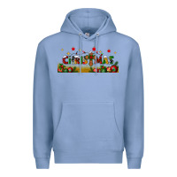 Colony Blue christmas with christmas cross libbey glass Premium Hoodie - BundleAndBundleShop