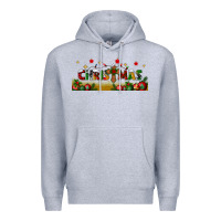 Heather Grey christmas with christmas cross libbey glass Premium Hoodie - BundleAndBundleShop