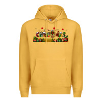 Mustard christmas with christmas cross libbey glass Premium Hoodie - BundleAndBundleShop