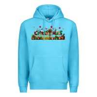 Ocean Blue christmas with christmas cross libbey glass Premium Hoodie - BundleAndBundleShop