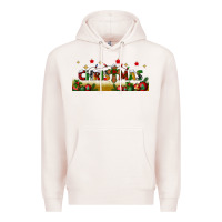 Pale Pink christmas with christmas cross libbey glass Premium Hoodie - BundleAndBundleShop