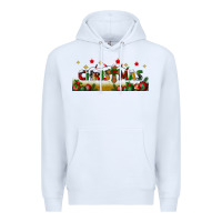 White christmas with christmas cross libbey glass Premium Hoodie - BundleAndBundleShop