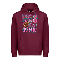 Burgundy in october we wear cheer pink football Premium Hoodie - AdoDesignShop