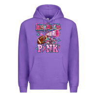 Purple in october we wear cheer pink football Premium Hoodie - AdoDesignShop