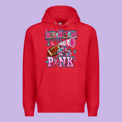 In October We Wear Cheer Pink Football Premium Hoodie Designed By Adodesignshop