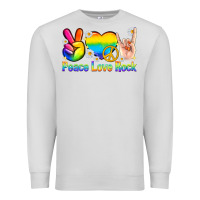 Dove Grey peace love rock pride Premium Sweatshirt - texasbilliewilder