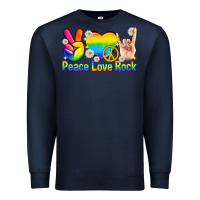 Navy peace love rock pride Premium Sweatshirt - texasbilliewilder