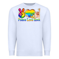White peace love rock pride Premium Sweatshirt - texasbilliewilder
