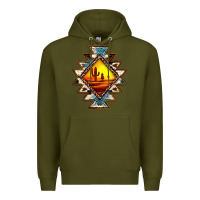 Army Green cowhide leopard sunset aztec Premium Hoodie - JahusDesignShop