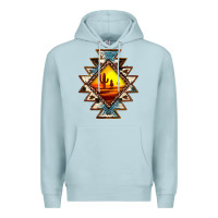 Blue Mist cowhide leopard sunset aztec Premium Hoodie - JahusDesignShop