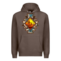 Coffee cowhide leopard sunset aztec Premium Hoodie - JahusDesignShop