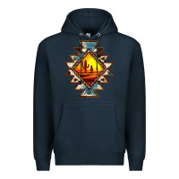 Navy cowhide leopard sunset aztec Premium Hoodie - JahusDesignShop