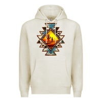 Oatmeal Heather cowhide leopard sunset aztec Premium Hoodie - JahusDesignShop