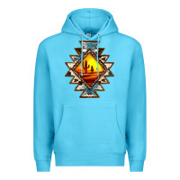 Ocean Blue cowhide leopard sunset aztec Premium Hoodie - JahusDesignShop