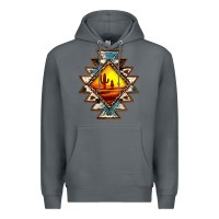 Rock cowhide leopard sunset aztec Premium Hoodie - JahusDesignShop