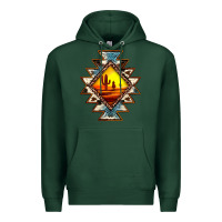 Sports Green cowhide leopard sunset aztec Premium Hoodie - JahusDesignShop