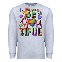 Heather Grey pride be you tiful Premium Sweatshirt - texasbilliewilder