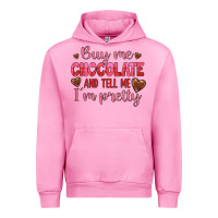 Fuchsia Pink buy me chocolate and tell me i'm pretty Urban Hoodie - JahusDesignShop