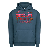 Pigment Midnight Navy buy me chocolate and tell me i'm pretty Urban Hoodie - JahusDesignShop