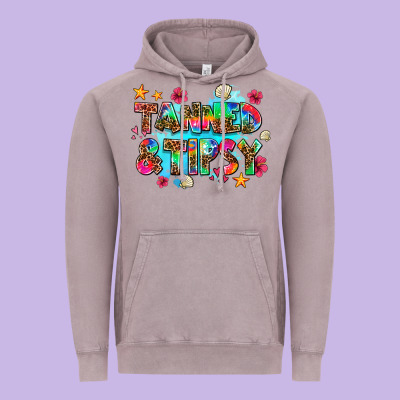 Tanned And Tipsy Vintage Hoodie Designed By Adodesignshop