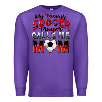 Purple my favorite soccer player calls me mom Premium Sweatshirt - Zillion Design Studio
