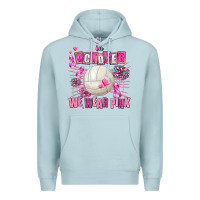 Blue Mist in october we wear pink volleyball Premium Hoodie - AdoDesignShop
