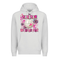 Dove Grey in october we wear pink volleyball Premium Hoodie - AdoDesignShop